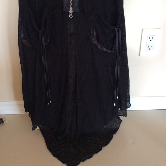 Tricotto loose knit long cardigan with hood & half zipper | Size XL * - Picture 10 of 16